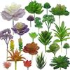 Woohome NA Woohome - Set di 34 piante grasse artificiali, 24 piante grasse artificiali di colori misti e 10 coccinelle finte per composizioni floreali finte, decorazione per la casa