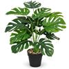Vmhkjo Palma Artificiale in Vaso Piante Finte da Interno ed Esterno, Pianta Finta Tropicale Areca con Foglie Realistiche per Decorare Casa, Ufficio, Giardino e Soggiorno (Monstera Verde 75cm)