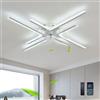 QINGYING Moderno Lampadario Ventilatore Con App Telecomando, Ventola Soffitto Con Luce Reversibile 6 Velocità DC, Lampada Con Pale Ventilatore Dimmerabile LED Per Camere Da Letto E Soggiorni-White||4 Heads
