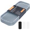 HvOvMvE Vassoio organizer in silicone, porta sapone e spugna per lavello da cucina, bagno, vassoio portaoggetti per scopino, dispenser di sapone, accessori per lavastoviglie, confezione da 2 pezzi,