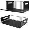 LANTUS Armadietto sotto lavello a 2 livelli, organizzatore scorrevole, cestelli scorrevoli, impilabile, ripiani per armadio, mobile cucina, bagno, nero (38 x 25 x 10 cm + 38 x 25 x 19 cm) (2 pezzi)