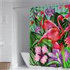 Chickwin-Shop Chickw11 Tenda da Doccia Impermeabile, 3D Fiori Petalo Stampa Tenda da Bagno Antimuffa Tende per Vasca da Bagno con 12 Ganci - Tende da Doccia Lavabile in Lavatrice (Fenicottero Rosso,200x240cm)