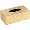 LLRY Scatola di fazzoletti di Carta Rettangolare per Ufficio in Pelle PU Scatola per fazzoletti di Carta Scatola per Fodere Scatola per tovaglioli Porta per Auto Decorazione automobilistica (Gold)