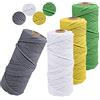 JeogYong Set di 4 corde macramé 2 mm x 100 m spago naturale filo macrame cotone corda fai da te corda per appendere le pareti, decorazioni per la casa, arte floreale creativa (A)