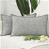 Madizz 2 Pezzi Lino in Poliestere Copricuscini Morbido Decorativo Fodere per Cuscino Lusso Stile per Divano Camera da Letto 30x50 cm Grigio Misto