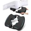 HOMCA Cuscino Antidecubito Pieghevole e Regolabile, Cuscino per Coccige in Memory Foam per Persone Costrette A Letto e Lunghi Periodi Seduti (Nero)