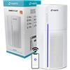 Superia Milano Superia Sanò Purificatore d'aria con Sanificatore UVC, Smart Alexa & Google con APP Filtro HEPA 4 Stadi, Rimozione Odore, Polline, Polveri per Casa, Ufficio colore Bianco