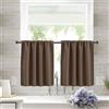 KnSam Tende corte per finestre, oscuranti per cucina, finestre, trattamento termico delle finestre e caffè, 90 x 60 cm, set da 2 pezzi, colore marrone