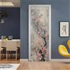 LLSZAHD 3D Adesivo per Porta 80x210 cm, Elegante Carta da Parati Autoadesiva per Porte Interne, Fiore di Prugno Arte Floreale, Decorazione per Camera da Letto, Soggiorno, Casa