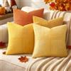 MIULEE Federe Cuscini per Divano in Velluto a Coste Serie Arancione 45x45 Set 4 Pezzi Moderno Morbido Decorativa Copricuscini per Divano Camera da Letto