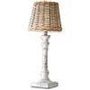 LOBERON Noelie Lampada da tavolo - Lavorazione artigianale - Legno di pino anticato, marrone/bianco antico
