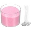 QUARKZMAN Perle Di Sabbia Per Candele Con 50 Stoppini 21Oz / 600g Kit Di Ricarica Sabbia Candele Per Thanksgiving Natale Matrimoni Fai Da Te Decorazioni Casa, Rosa