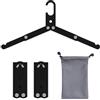 Sazfli Set da 3 Gruccie da Viaggio Pieghevoli in Alluminio - Leggere, Compatte e Resistenti, Gancio Antivento, Scatola Regalo Inclusa, 20×7 cm, Nero