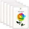 MG Design Set da 5 cornici portafoto A3 29,7 x 42 cm - Cornici in legno Bianco con vetri acrilici infrangibili, verticale e orizzontale con fissaggio a parete stabile