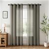 Woaboy Tende Semitrasparenti con Occhielli 2 Pezzi 140x225cm in Leineoptik Effetto Lino Filtro Luce e Privacy per Soggiorno e Camera da Letto Grigio scuro