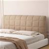 TLMQYXZE Copri Testiera Letto Matrimoniale/Singolo/Una Piazza E Mezza Imbottito Tessuto,Elastica Copertura Fodera Velluto Protezione per Testiera Letto Ferro Battuto/Legno/Pelle(Khaki,190x70cm)