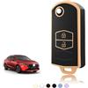 TOOMUME Cover Chiave TPU, Custodia Chiave Adatto per Mazda 2/3/5/6 M2 M3 M5 M6 CX-3 CX-5 CX-7 CX-9 CX-30 MX-5 RX-8 BT-50 Atenza Axela Demio, Copri Chiavi Guscio Chiave Auto Telecomando - Flip Key