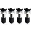 FanPaYY Valvole tubeless auto moto metallo con tappo antipolvere | Kit da 4 valvole pneumatici per auto e moto, stelo metallico robusto, completo di tappi antipolvere protettivi