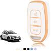 TOOMUME Cover Chiave TPU, Custodia Chiave Adatto per Renault Twingo Kangoo Clio Symbol Kwid Dacia Logan Sandero Stepway Duster Dokker, Copri Chiavi Guscio Chiave Auto Telecomando - Smart Key