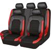 JsjjQf 9 Pezzi Auto Set Coprisedili per Kia Picanto 2020-2025, Pelle Fodere Coprisedili Coprisedili Anteriori e Posteriori Traspirante Accessori,Red