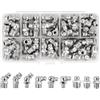 DesertBoy Set di Ingrassatori, 75 Pezzi Grasso Raccordo Assortimento M6 M8 M10, Set di Ingrassatore, Ingrassatori Testine 45° 90° 180°, Raccordo per Ingrassatore in Metallo, con Scatola Portaoggetti