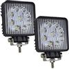 AUXTINGS 2 pezzi 10,2cm 27W Flood piazza Luci da Lavoro a led Proiettore Fendinebbia Luci Off Road per Off Road Moto 4WD SUV ATV UTV Camion,impermeabile 6000K CC 12V 24V