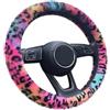 DAZZLUXE 1 copricerchio per volante con stampa leopardata batik leopardata, coprivolante elastico, coprivolante invernale