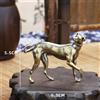 Ottone Massiccio Cane Statua Zodiaco Animale Statuette Decor Ornamento Tè Regalo