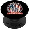 Vintage Skeleton For Father With America Divertente papà dicendo solo papà è sempre tornato con il latte PopSockets PopGrip Adesivo