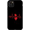 LoveAlbania Custodia per iPhone 11 Pro Max Mappa della bandiera del battito cardiaco dell'Albania