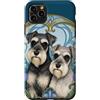 Belle Epoque Animals Custodia per iPhone 11 Pro Max Schnauzer Dogs - Proprietario di un animale domestico floreale in stile Art Nouveau