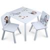 TEOREMA S.R.L. TAVOLINO CON 2 SEDIE IN LEGNO, BAMBINI, 59X59X45 CM, SEDIE MAX 25 KG, DISEGNI ANIMALI, FATTO DI LEGNO 40646