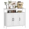 HOMCOM Credenza da Cucina con Ripiano Aperto e 2 Armadietti 100x35x88 cm Bianco