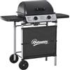 Outsunny Barbecue a Gas in Acciaio 2 Fuochi da 2.8kW con Coperchio Mensole Ruote
