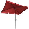 Megaofferte Ombrellone da giardino parasole con inclinazione regolabile 198 x 125 cm rosso