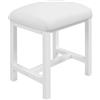 Buildonely Sgabello da trucco bianco con cuscino, moderno sgabello cosmetico per camera da letto, sgabello imbottito Vanity, poggiapiedi per divano, sedia trucco