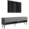 3E 3xE living.com 3xE living Mobile TV 170 cm Antracite, gambe nere inclinate, 170 × 32 × 52 cm