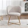 chairus Poltroncina Poltrona da Soggiorno in Tessuto Poltroncina Design Moderno con Gambe in Metallo Sedia Imbottita per Camera da Letto/Soggiorno/Sala da Pranzo, Beige