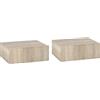 HOMCOM Set 2 Comodini Sospesi per Camera, Comodini Moderni con Fissaggio a Parete, in Legno, 40x30x15cm