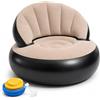 Qnbonrich Divano gonfiabile, poltrona gonfiabile impermeabile, sacco/pouf con superficie floccata, divano ad aria per interni ed esterni, divano da campeggio per soggiorno, giardino, terrazza (cachi)