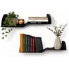 Audace Sintesi - Set 2 Mensole di Design 60x20x15 cm ciascuna - Libreria da Parete in Metallo Nero Opaco - Moderna e Decorativa per Soggiorno, Ingresso e Camera - Made in Italy