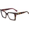 Dsquared2 D2 0211 C4B - Occhiali da Vista Cat-Eye Oversize Donna - Avana & Rosa Fucsia