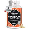 Vitamaze - amazing life Vitamina B Complex Forte +140 Mg de Tutte le Vitamine Gruppo B, 120 compresse per 4 mesi de Vitamina B1, Vitamina B3, Vitamina B6, Biotina, Vitamina B12 e Acido Folico, Qualità Tedesca, Vitamaze®