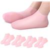 MCHERRY 4 paia di calzini idratanti in silicone, calzini in silicone per pedicure, calzini in silicone da donna, calzini per pedicure spa, calzini antiscivolo, per riparare piedi secchi, talloni screpolati e