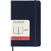 Moleskine Agenda Giornaliera 2027, Planner 12 Mesi Con Copertina Rigida e Chiusura Elastica, Formato Pocket 9x14 cm, Colore Blu Zaffiro