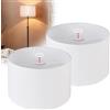 EFUTURETIME 2 × E14/E27 Paralume in Tessuto H20 X Ø 30cm, Paralume Cilindro Grande in Lino Naturale per Lampada da Terra, Comodino, Tavolo Plafoniera, Lampadari, Applique, Bianco