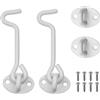 Kare & Kind 2x Gancio e Chiusura a Occhiello (10,1 cm) - con Viti di Montaggio - Chiusure Robuste per Porte, Cancelli, Fienili, Bagni, Cottage - Materiale Antiruggine Ricoperto a Polvere