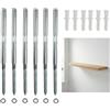 Nivofu Set di 6 Staffe per Mensole a Scomparsa, 8x100mm Reggimensola da Muro Invisibile in Acciaio, Supporti per Mensole Galleggianti ad Alta Resistenza per Soggiorno, Cucina e Libreria