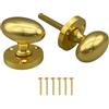 SISI UK Coppia di pomelli ovali in ottone massiccio, 65 mm, stile vittoriano, per porte interne ed esterne