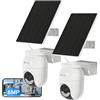 EZVIZ CB8 Lite Kit da 2, Telecamera WiFi Esterno 3K+ Senza Fili con 2 Pannelli Solari, 360° Pan/Tilt, Batteria a Lunga Durata, AOV, Rilevamento Umano, Visione Notturna a Colori, Wi-Fi 6